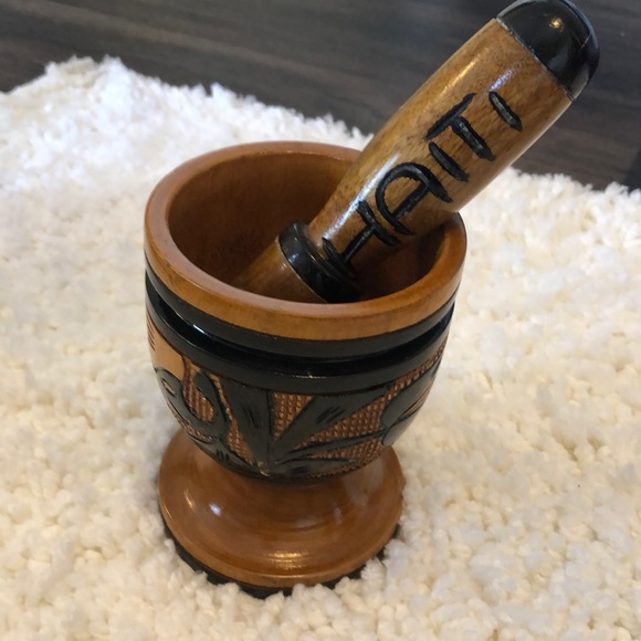 Other - Hand carved wooden herb mixer from Haiti